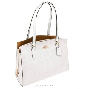 Coach Signature White and Gold Tote